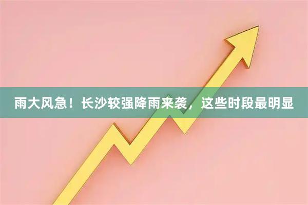 雨大风急！长沙较强降雨来袭，这些时段最明显